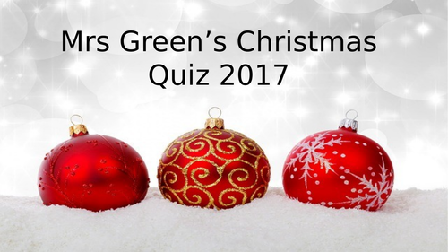 Christmas Quiz 2017