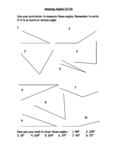 Calculate & draw angles worksheet - differentiated 3 ways with all ...