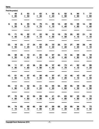 1000 questions Multiplication Powers of Ten Mathematics KS2 Calculator use