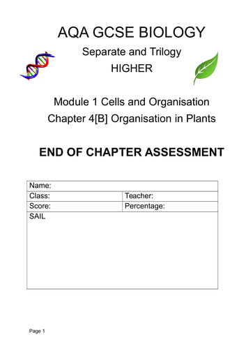 NEW GCSE Biology - B4 Organisation in Animals and Plants | Teaching ...