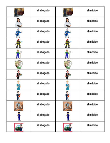 Profesiones (Professions in Spanish) Dominoes | Teaching Resources