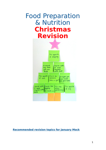 Food Preparation & Nutrition Revision Booklet