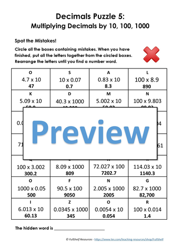 Decimals Worksheets | Teaching Resources