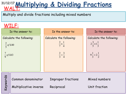 KS3/KS4 Maths: Multiplying and Dividing Fractions