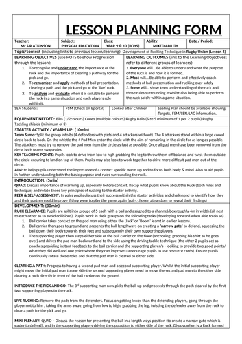 KS3 & KS4 Rugby Union Scheme of Work & lesson plans | Teaching Resources