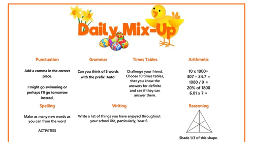 Soda Starter Of The Day Year 6 Page A Day Spring 1 Teaching Resources