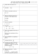Year 8 maths test papers with answers 2020 picture