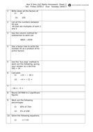 maths homework year 8