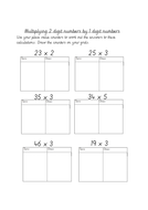 year 3 multiplication of 2 digit numbers by 1 digit numbers using place