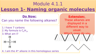 Chemistry OCR A- Module 4.1.1 Lesson 1- Naming Organic Compounds