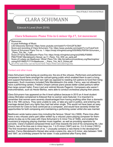 a level music clara schumann essay