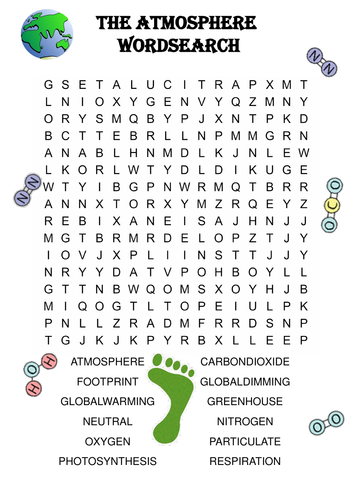 Chemistry word search: The atmosphere