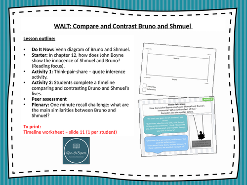 Boy In The Striped Pyjamas - Chapter 12 (FULL LESSON) | Teaching Resources
