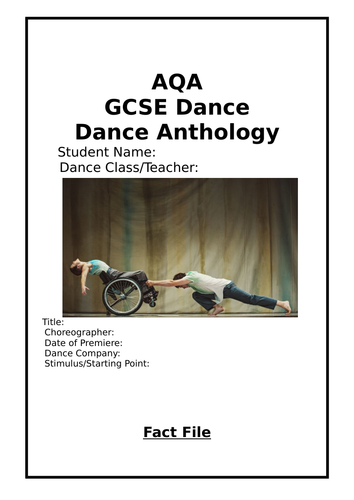 Artificial Things Student Booklet GCSE Dance 2017 | Teaching Resources