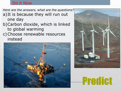 KS3- ENERGY unit - L2 uk energy mix - fully resourced