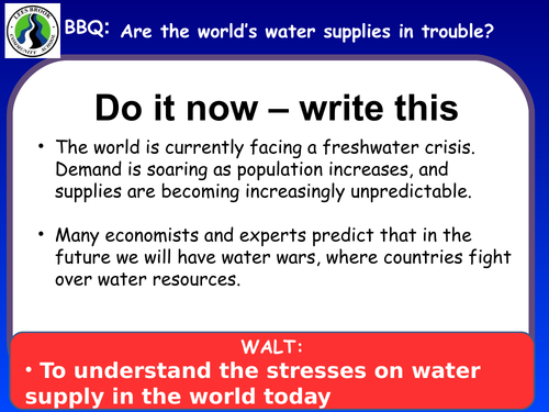 KS3 - Energy unit - L13/14 a world without water - fully resourced