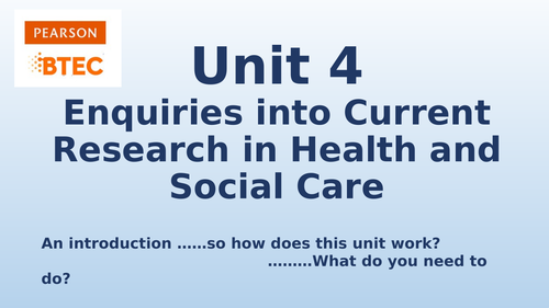 BTEC Level 3 Health and Social Care Unit 4 Enquiries into Current ...