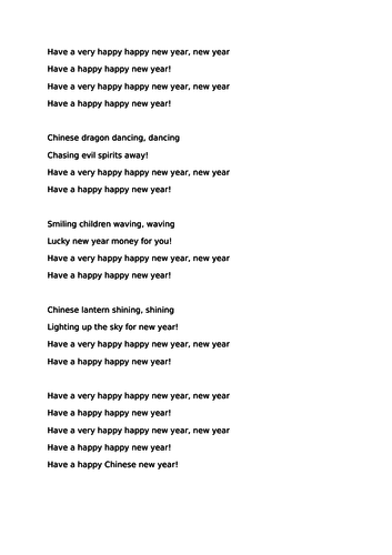 Chinese New Year Song | Teaching Resources