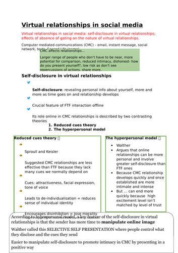 Virtual Relationships in Social Media