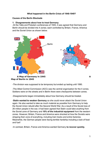 Edexcel History 9-1 -Superpower relations and the Cold War - Berlin ...