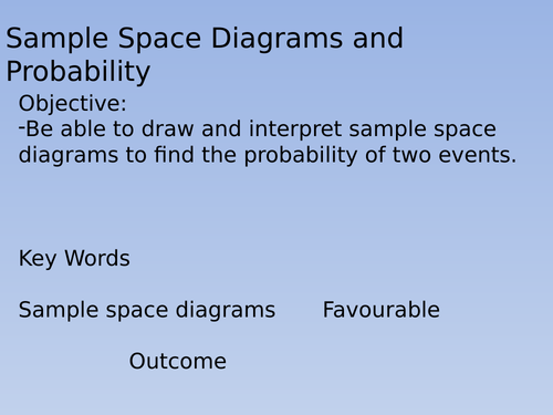 KS3/GCSE Maths Sample Space Diagrams and Probability Whole Lesson ...