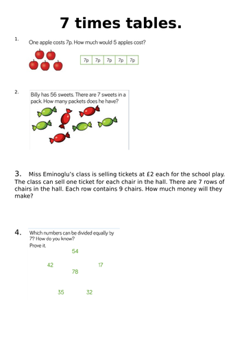 Maths powerpoints and worksheets on the 6, 7 and 9 timestables ...