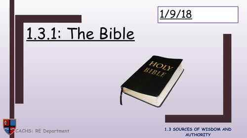 Edexcel: 1.3 Sources of Wisdom and Authority - 1.3.1 The Bible
