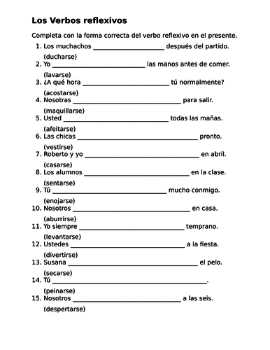 Tutorial 30 Discover Spanish Reflexive Verbs Workshee 4943