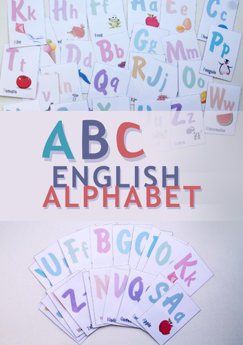 English Alphabet Flashcards | ABC Cards | Printable Alphabet Cards | ESL Phonics PDF
