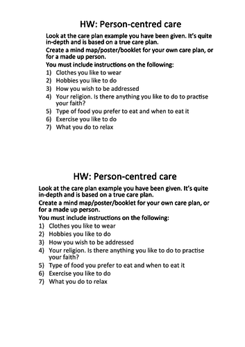 Health and Social Care- A Person Centred Approach | Teaching Resources