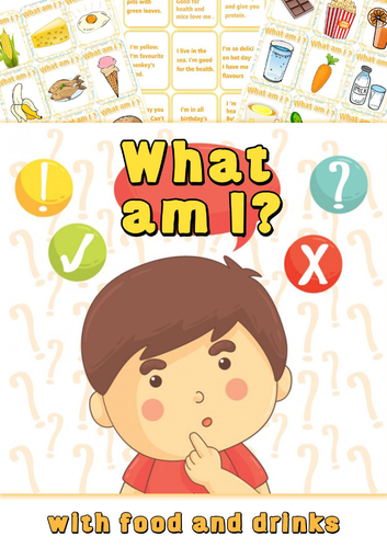 Guess What I Am? Food Game | Food Vocabulary | ESL Speaking Activity | Printable PDF