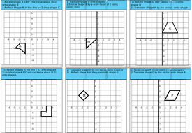 Combinations of transformations differentiated worksheet | Teaching