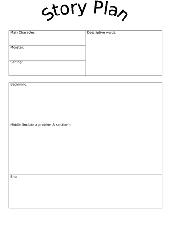 Story Planning Sheets Teaching Resources