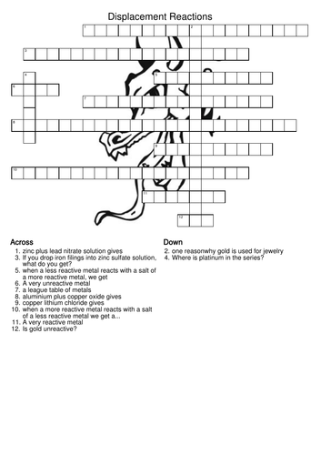 Displacement reaction crossword