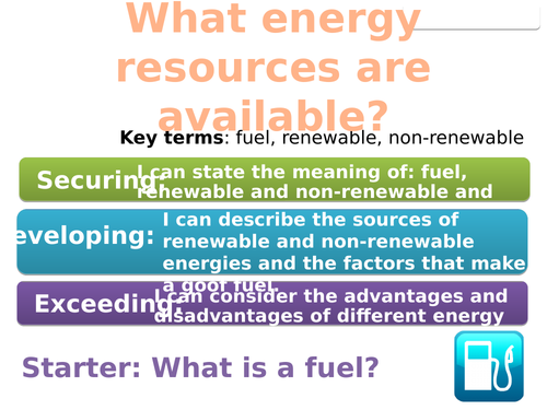 7Ic Fuels and renewable energy (Exploring Science)