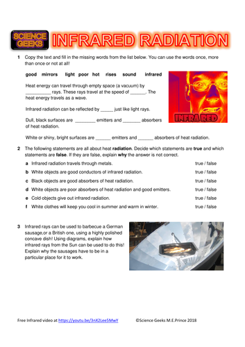 KS3 PHYSICS HEAT TRANSFER - Infrared Radiation | Teaching Resources