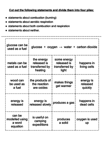 8Ca Combustion and Respiration cut & stick