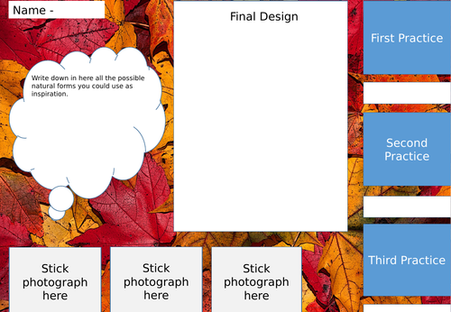 Natural form sculpture design sheet