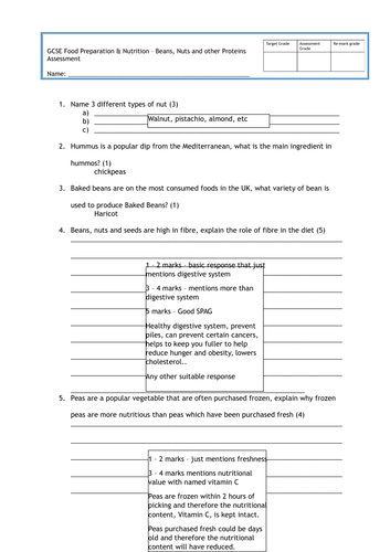 GCSE FOOD PREPARATION - FULL COURSE - ASSESSMENTS | Teaching Resources