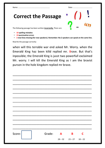 proofreading worksheets high school pdf