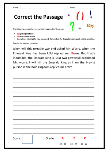 proofreading exercise pdf