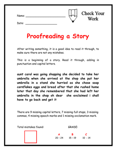 proofreading exercise pdf