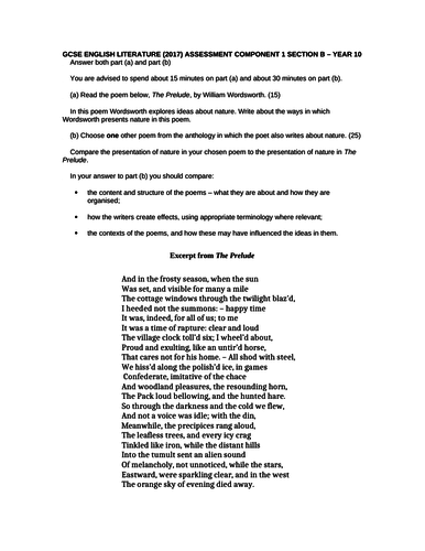 Full Scheme of Work for WJEC Eduqas GCSE English Literature Poetry ...