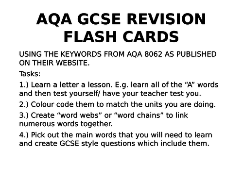 AQA 8062 RELIGIOUS EDUCATION RE GCSE KEYWORDS CHRISTIANITY