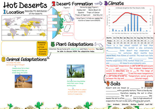 AQA 9-1 Living World (Deserts) Revision Sheet