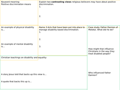 Lesson 4 AQA GCSE religious education disability Religion,  human rights and social justice
