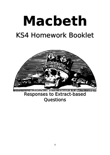 macbeth homework booklet ks4
