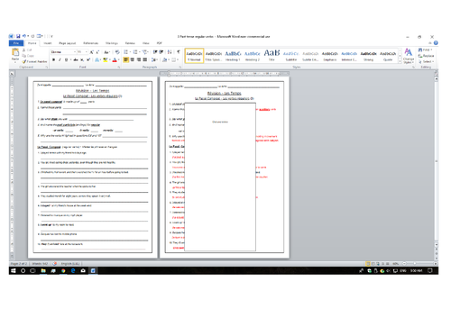 GCSE FRENCH TENSES - REVISION - WORKSHEETS | Teaching Resources