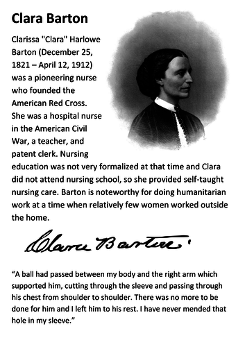 Clara Barton Handout | Teaching Resources
