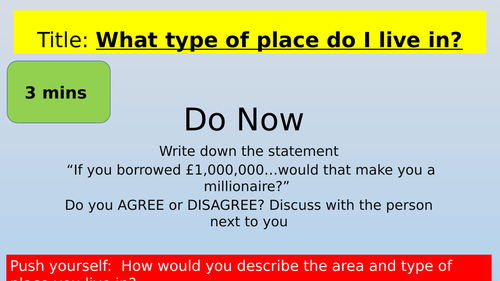 GCSE HEALTH AND SOCIAL CARE- TYPES OF LIVING AND ENVIRONMENT